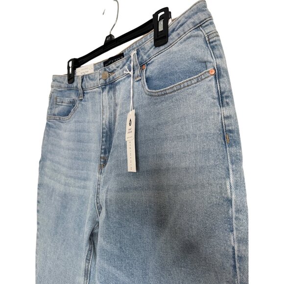Santuary Good Vibes Size 32 High Rise Jeans Straight Light Wash Demin Raw Hem NW - Picture 2 of 16